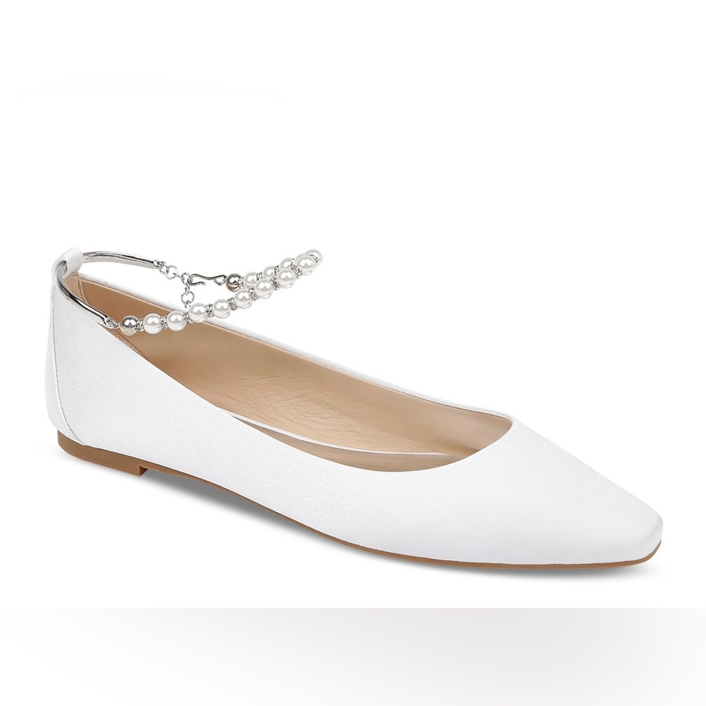 Badgley Mischka London Pointed Toe Ankle Strap Flats